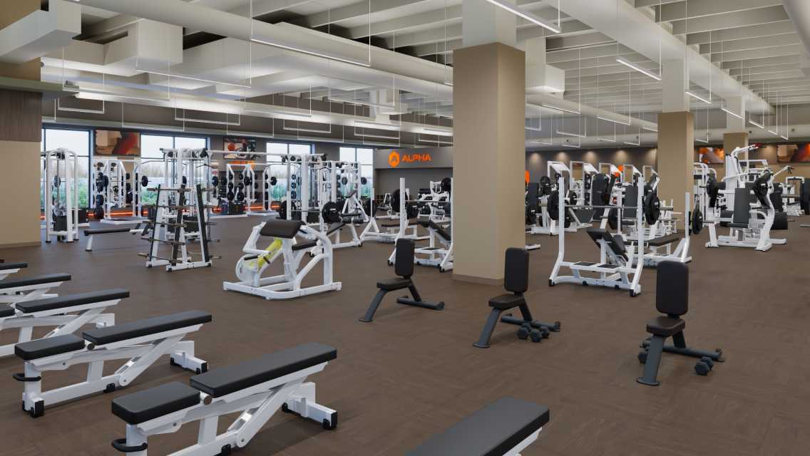 Workout floor at life time castle pines.