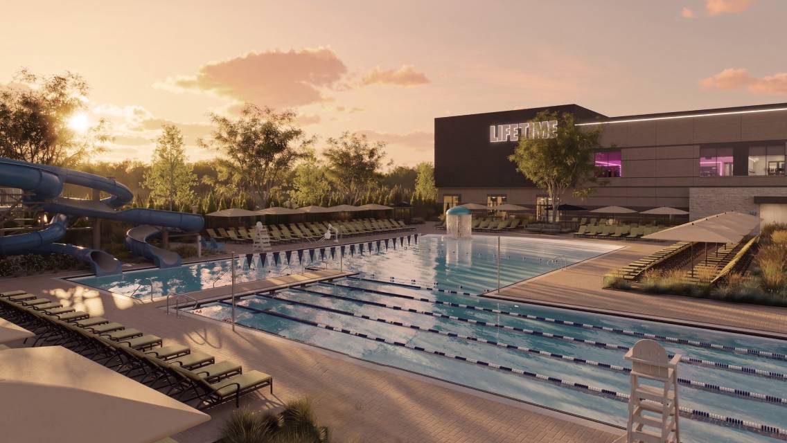 Outdoor pool at life time naperville.