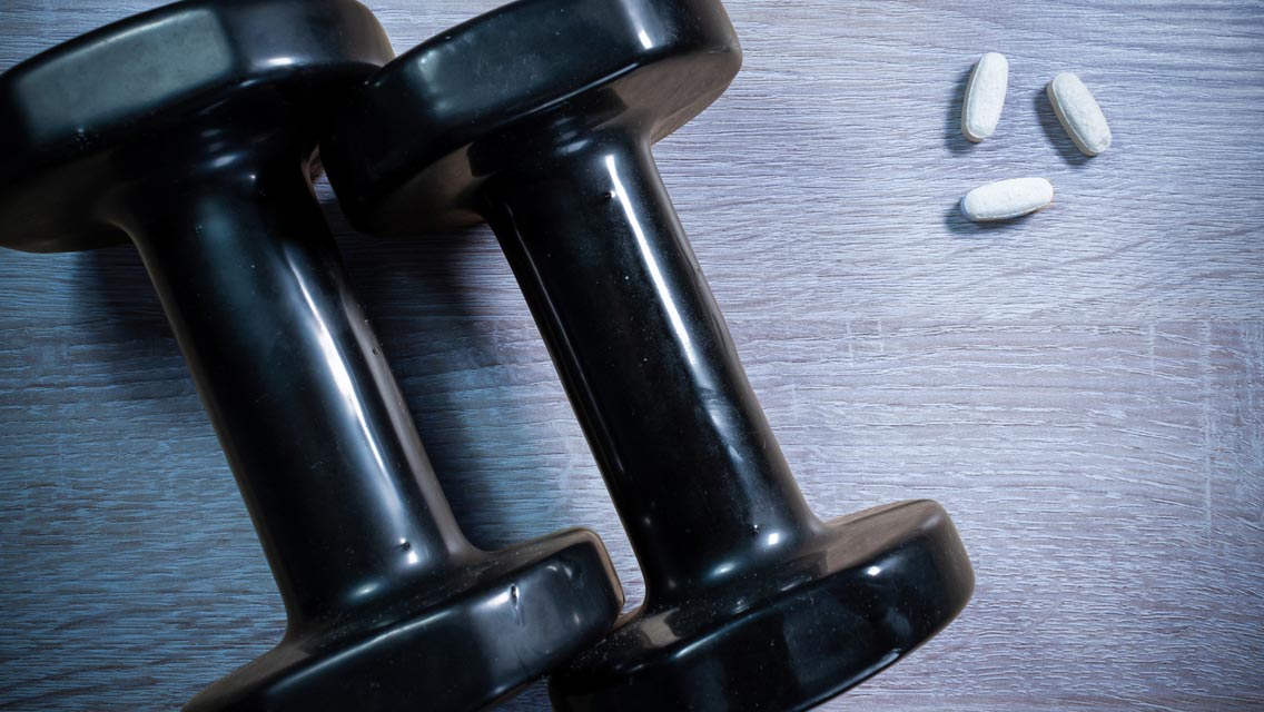 hand weights + pills