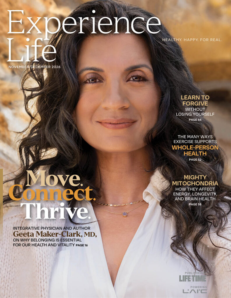 Nov/Dec 2026 cover of Experience Life with Geeta Maker-Clark