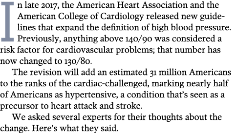 In late 2017, the American Heart Association and the American College of Cardiology released new guidelines that expa...