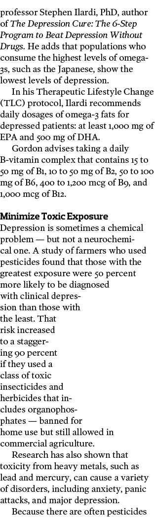 professor Stephen Ilardi, PhD, author of The Depression Cure: The 6-Step Program to Beat Depression Without Drugs. He...