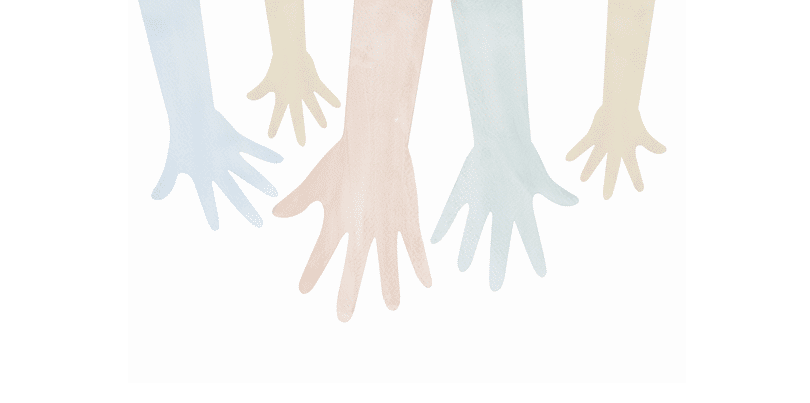 helping hand painting with the watercolor