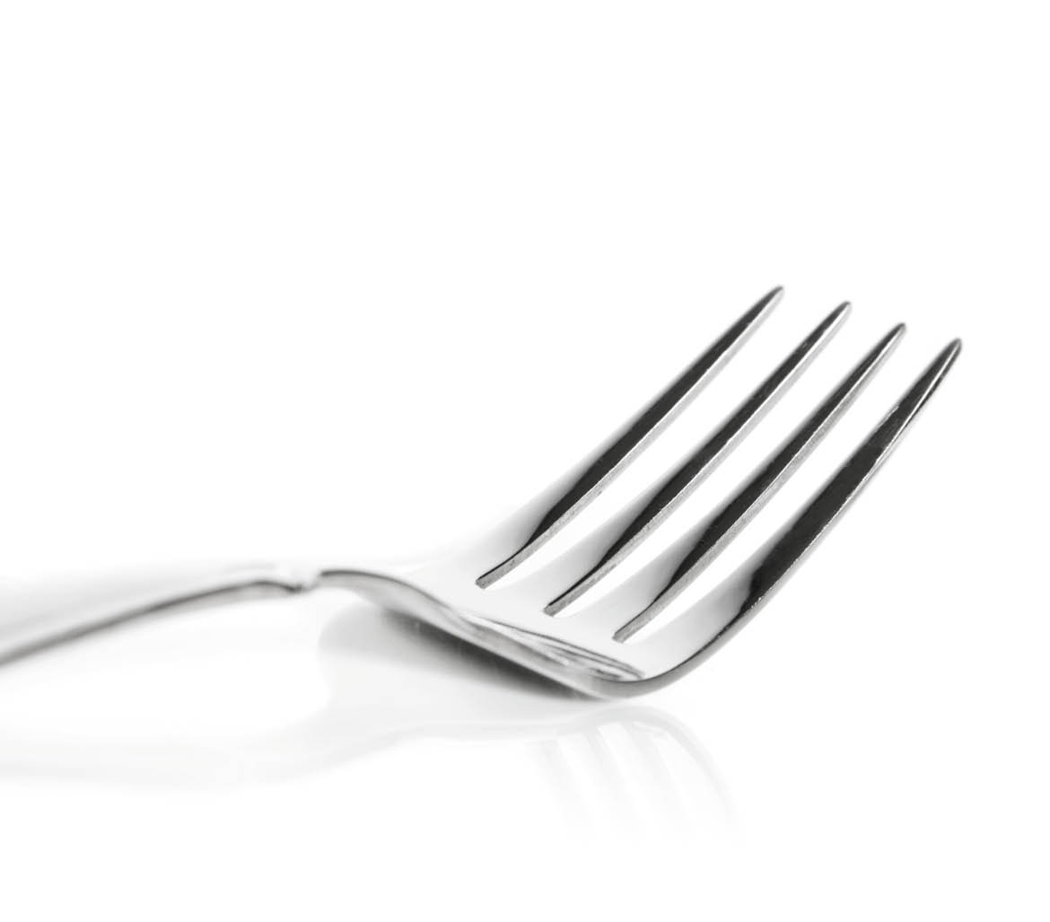 Knife and fork isolated on white background 