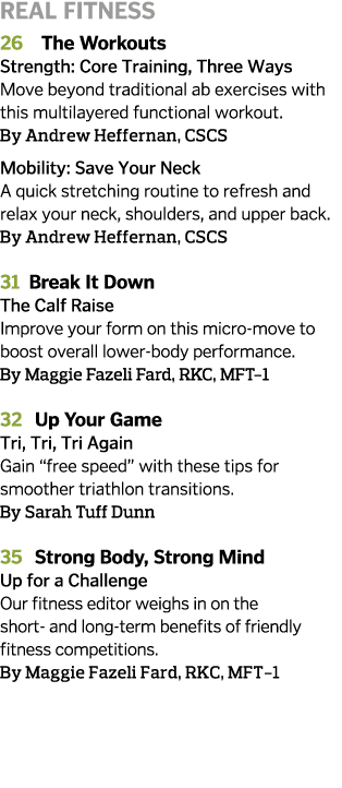 Real Fitness 26  The Workouts Strength  Core Training  Three Ways Move beyond traditional ab exercises with this mult   