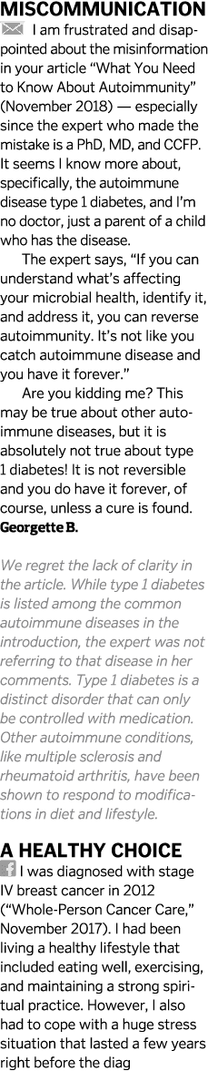MISCOMMUNICATION  I am frustrated and disappointed about the misinformation in your article  What You Need to Know Ab   