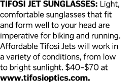 TIFOSI JET SUNGLASSES  Light  comfortable sunglasses that fit and form well to your head are imperative for biking an   