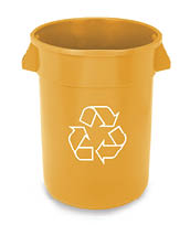 Orange Recycle Bin Isolated on White Background  Trash Bucket  Trashcan