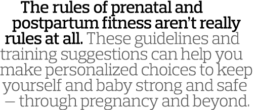 The rules of prenatal and postpartum fitness aren t really rules at all  These guidelines and training suggestions ca   