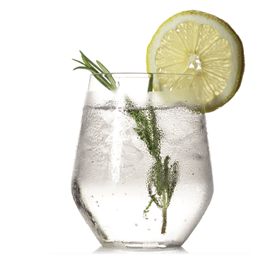 Glass with alcoholic drink with lime and ice isolated on white background 