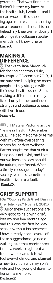 pyramids  That was tiring, but it didn t bother my knee  At the health club, I work — and I mean work — this knee, pu   