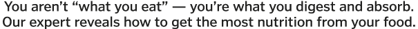 You aren t  what you eat  — you re what you digest and absorb  Our expert reveals how to get the most nutrition from    