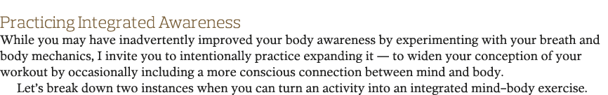 Practicing Integrated Awareness While you may have inadvertently improved your body awareness by experimenting with y   