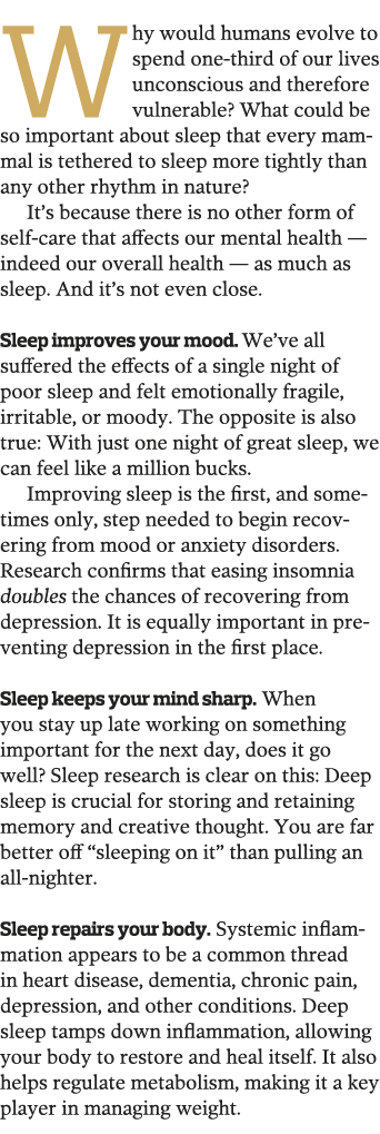 Why would humans evolve to spend one-third of our lives unconscious and therefore vulnerable  What could be so import   