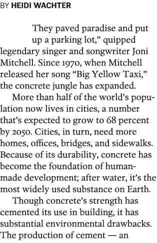 BY HEIDI WACHTER They paved paradise and put up a parking lot,  quipped legendary singer and songwriter Joni Mitchell   