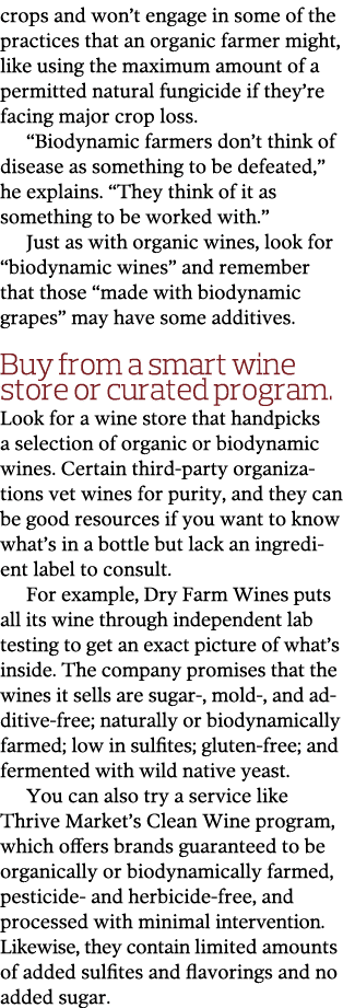 crops and won t engage in some of the practices that an organic farmer might, like using the maximum amount of a perm   