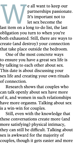 We all want to keep our partnerships passionate  It s important not to let sex become the last item on a long to-do l   