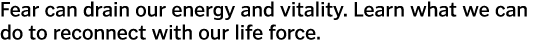 Fear can drain our energy and vitality  Learn what we can do to reconnect with our life force 