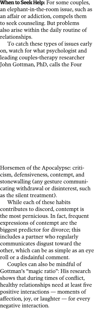 When to Seek Help  For some couples  an elephant-in-the-room issue  such as an affair or addiction  compels them to s   