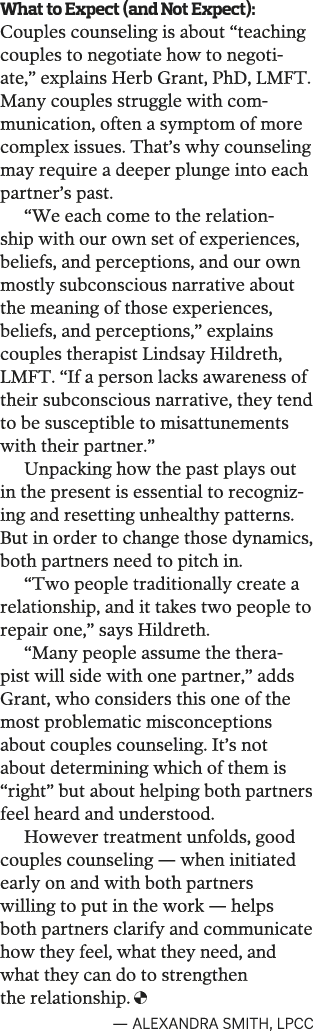 What to Expect  and Not Expect   Couples counseling is about  teaching couples to negotiate how to negotiate   explai   