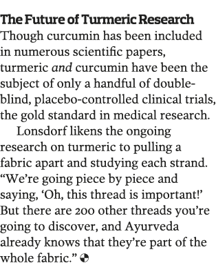 The Future of Turmeric Research Though curcumin has been included in numerous scientific papers  turmeric and curcumi   