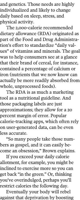 and genetics  Those needs are highly individualized and likely to change daily based on sleep  stress  and physical a   