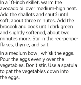 In a 10-inch skillet  warm the avocado oil over medium-high heat  Add the shallots and saut  until soft  about three    