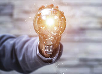 Business man holding light bulbs  ideas of new ideas with innovative technology and creativity