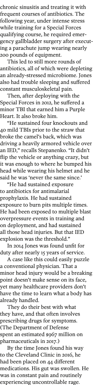 chronic sinusitis and treating it with frequent courses of antibiotics  The following year  under intense stress whil   