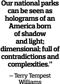 Our national parks can be seen as holograms of an America born of shadow and light  dimensional  full of contradictio   