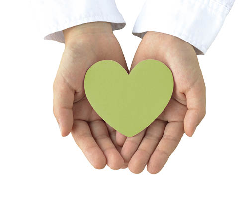Heart object covered by child's hands
