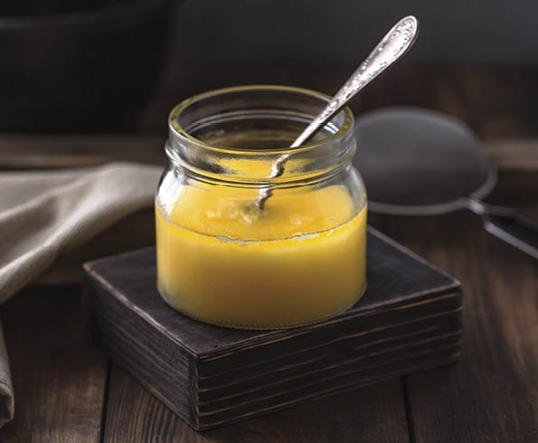 Ghee or clarified butter in a jar
