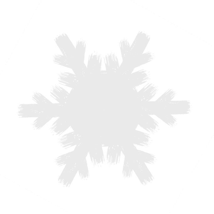 Blue grunge style flat brush stroke happy new year cold and cool snowflake symbol isolated on white background