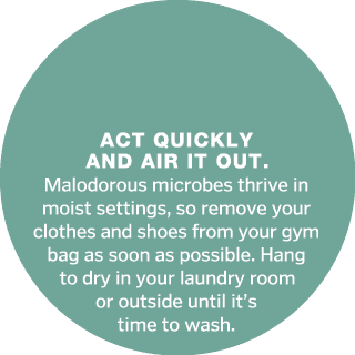   Act quickly and air it out  Malodorous microbes thrive in moist settings, so remove your clothes and shoes from you   