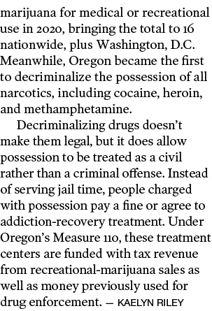 marijuana for medical or recreational use in 2020, bringing the total to 16 nationwide, plus Washington, D C  Meanwhi   