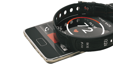 Fitness and technology, healthy lifestyle  Fitness tracker, smart watch and mobile phone isolated on wooden background  3d illustration