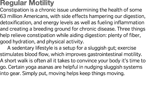 Regular Motility Constipation is a chronic issue undermining the health of some 63 million Americans, with side effec   