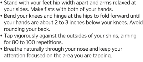    Stand with your feet hip width apart and arms relaxed at your sides  Make fists with both of your hands     Bend y   