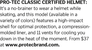Pro-Tec Classic Certified Helmet: It s a no-brainer to wear a helmet while skating, and this model (available in a va   