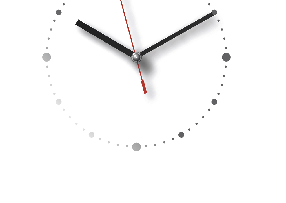 watch pointing at 10 past 10 on white background