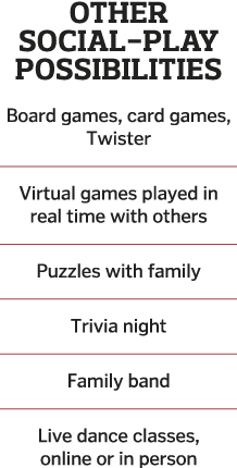 Other Social-Play Possibilities Board games, card games, Twister  Virtual games played in real time with others  Puzz   