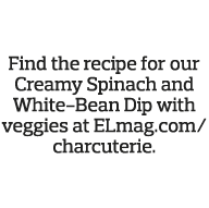 Find the recipe for our Creamy Spinach and White-Bean Dip with veggies at ELmag com charcuterie  