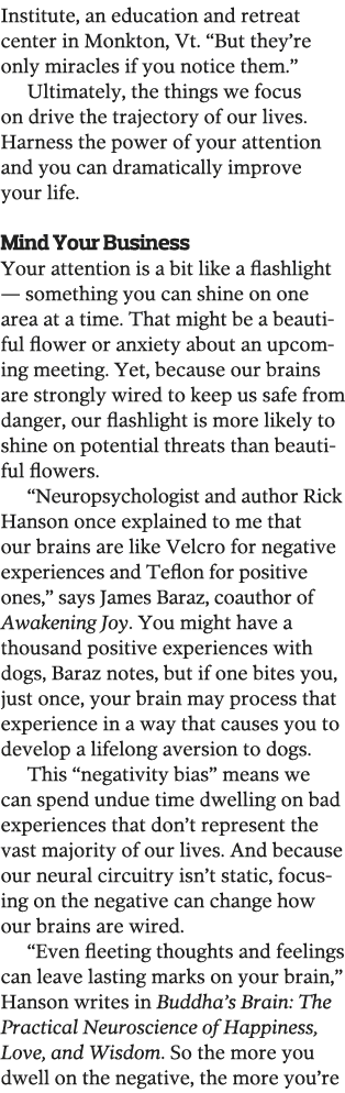 Institute, an education and retreat center in Monkton, Vt   But they re only miracles if you notice them   Ultimately   