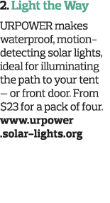 2  Light the Way URPOWER makes waterproof, motion-detecting solar lights, ideal for illuminating the path to your ten   