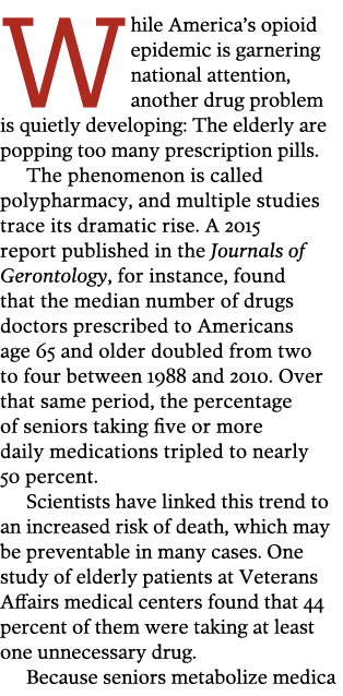 While America s opioid epidemic is garnering national attention  another drug problem is quietly developing  The elde   