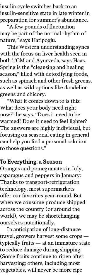 insulin cycle switches back to an insulin-sensitive state in late winter in preparation for summer s abundance   A fe   