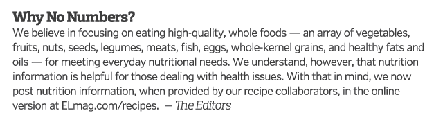 Why No Numbers  We believe in focusing on eating high-quality  whole foods — an array of vegetables  fruits  nuts  se   