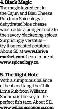 4  Black Magic The magic ingredient in the Cajun and Bleu Cheese Rub from Spiceology is dehydrated blue cheese  which   