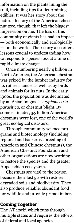  information on the plants lining the trail  including tips for determining  edibles  It was her story about the natu   