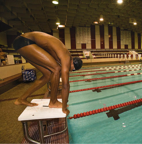 Professional swimmer Cullen Jones, 22,  at North Carolina State University in Raleigh, NC   Currently training for the 2008 Olympics in Beijing, Jones was recently signed to a seven year, multimillion dollar endorsement deal with sports apparel giant Nike 